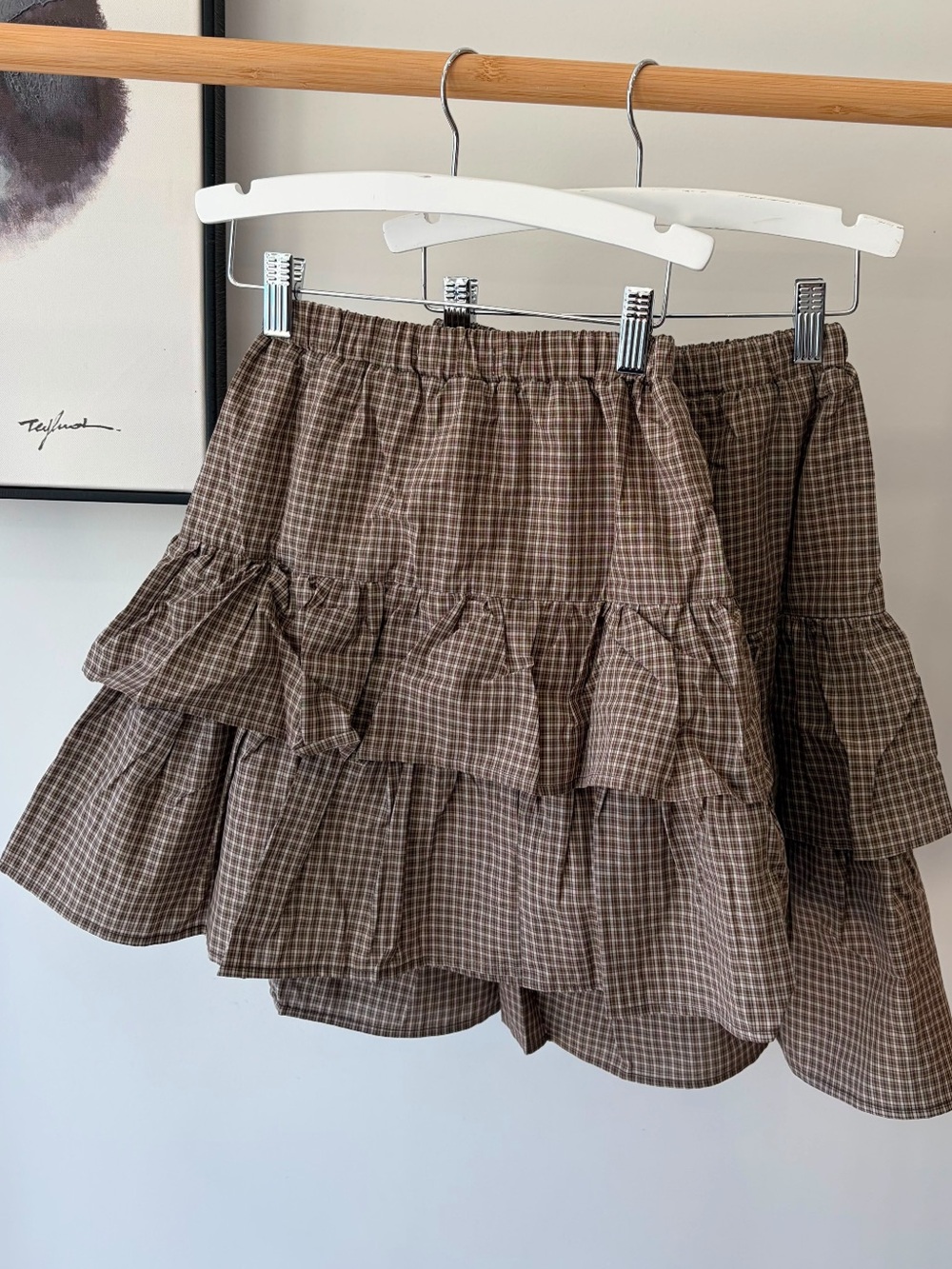 The New Society girls wander check skirt